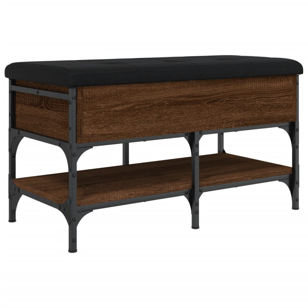 Shoe Bench Brown Oak Look 82x42x45 cm Wood Material