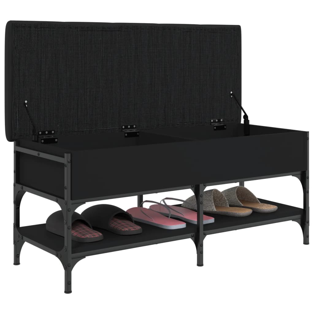 Shoe Bench Black 102x42x45 cm Wood Material