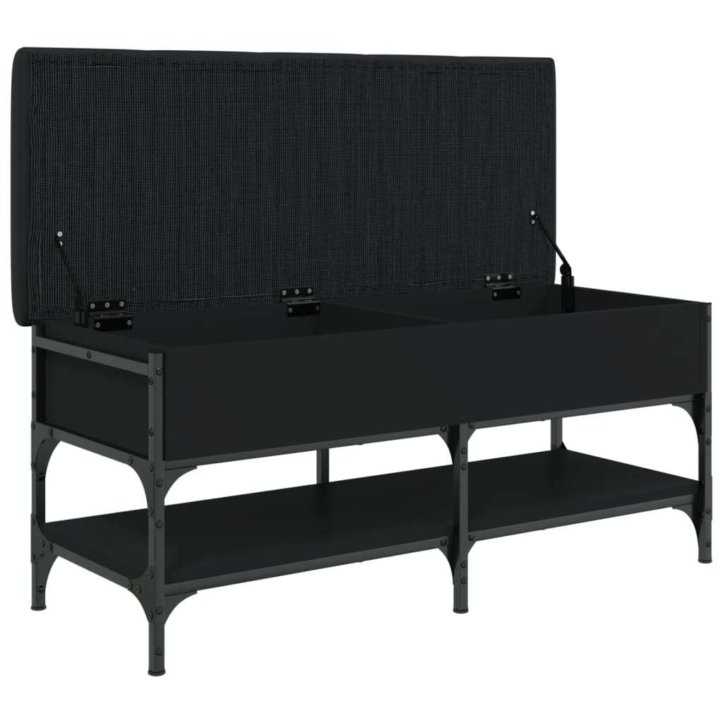 Shoe Bench Black 102x42x45 cm Wood Material