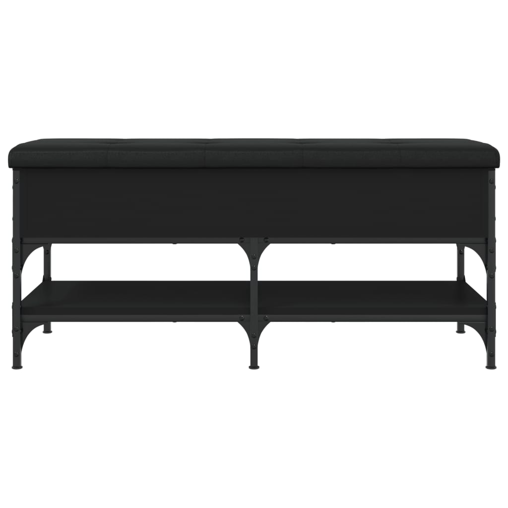 Shoe Bench Black 102x42x45 cm Wood Material