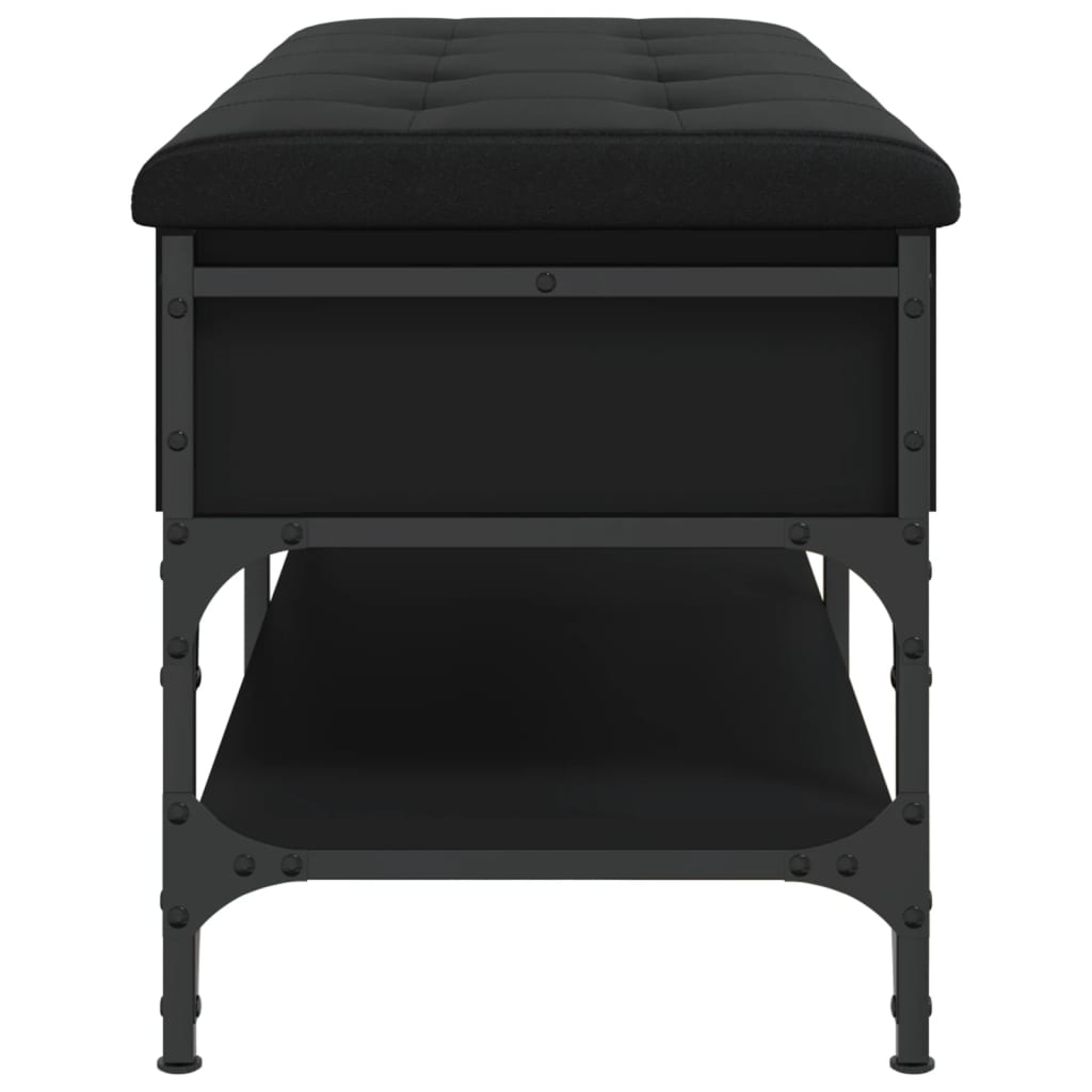 Shoe Bench Black 102x42x45 cm Wood Material
