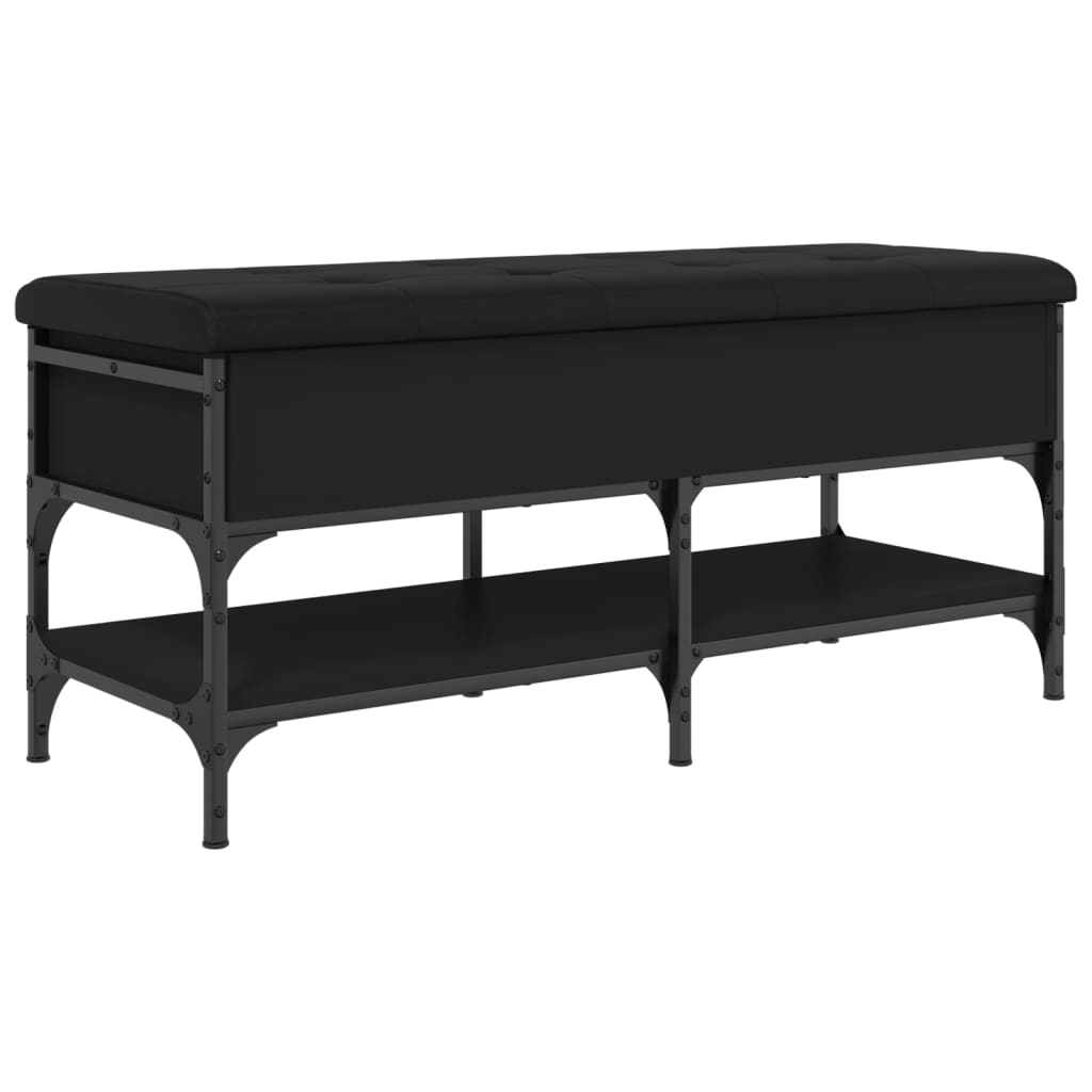 Shoe Bench Black 102x42x45 cm Wood Material