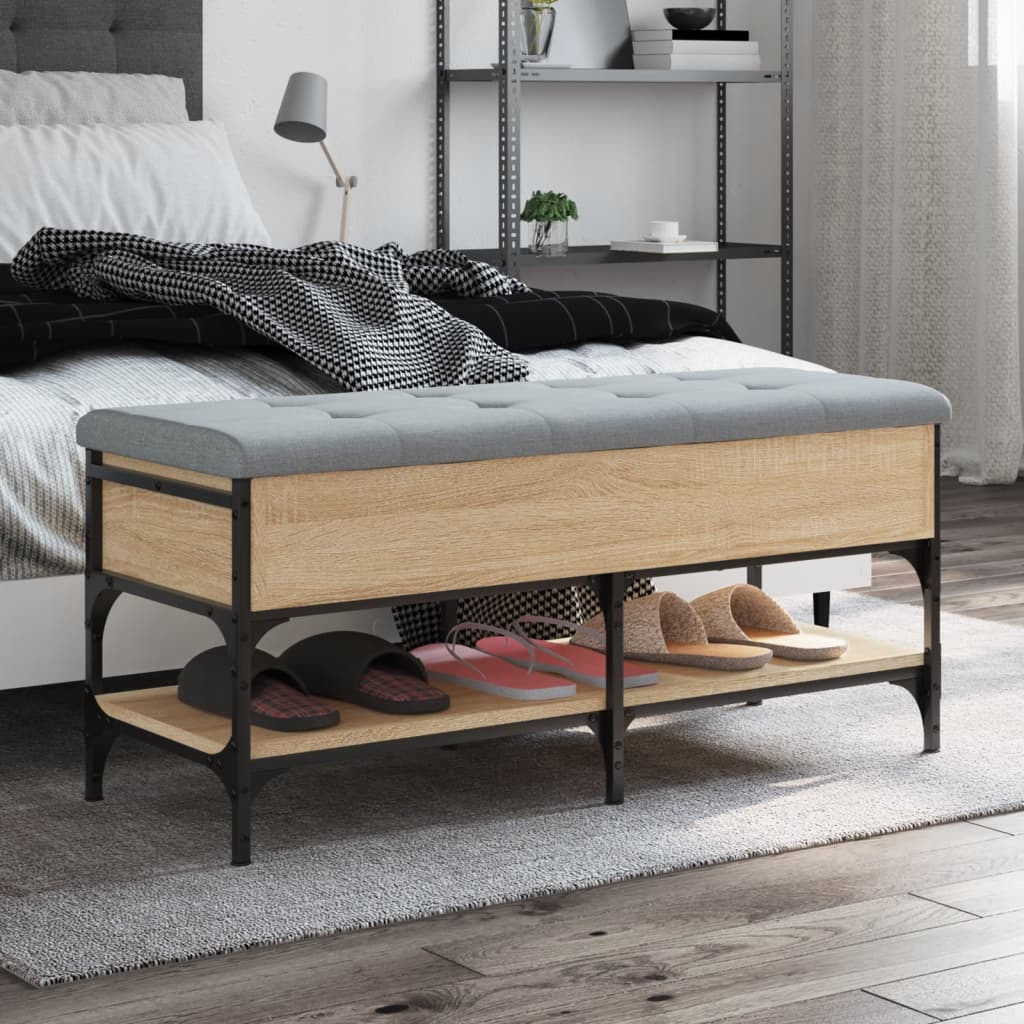 Shoe bench Sonoma oak 102x42x45 cm wood material