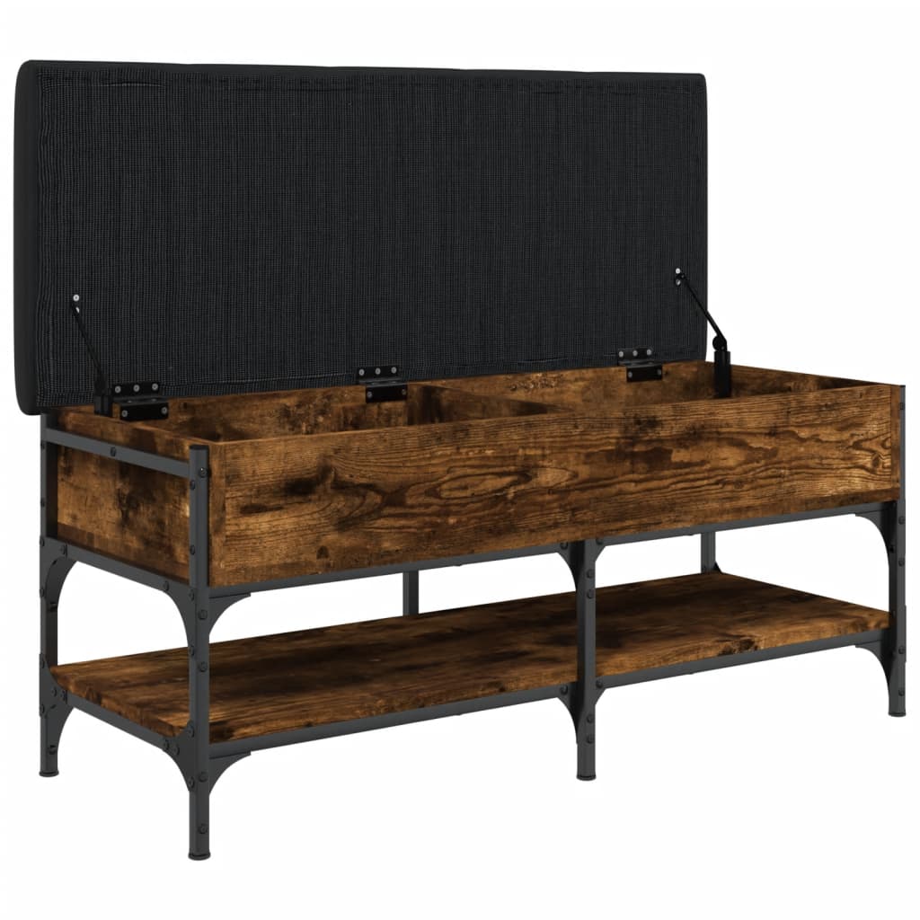 Shoe bench smoked oak 102x42x45 cm wood material