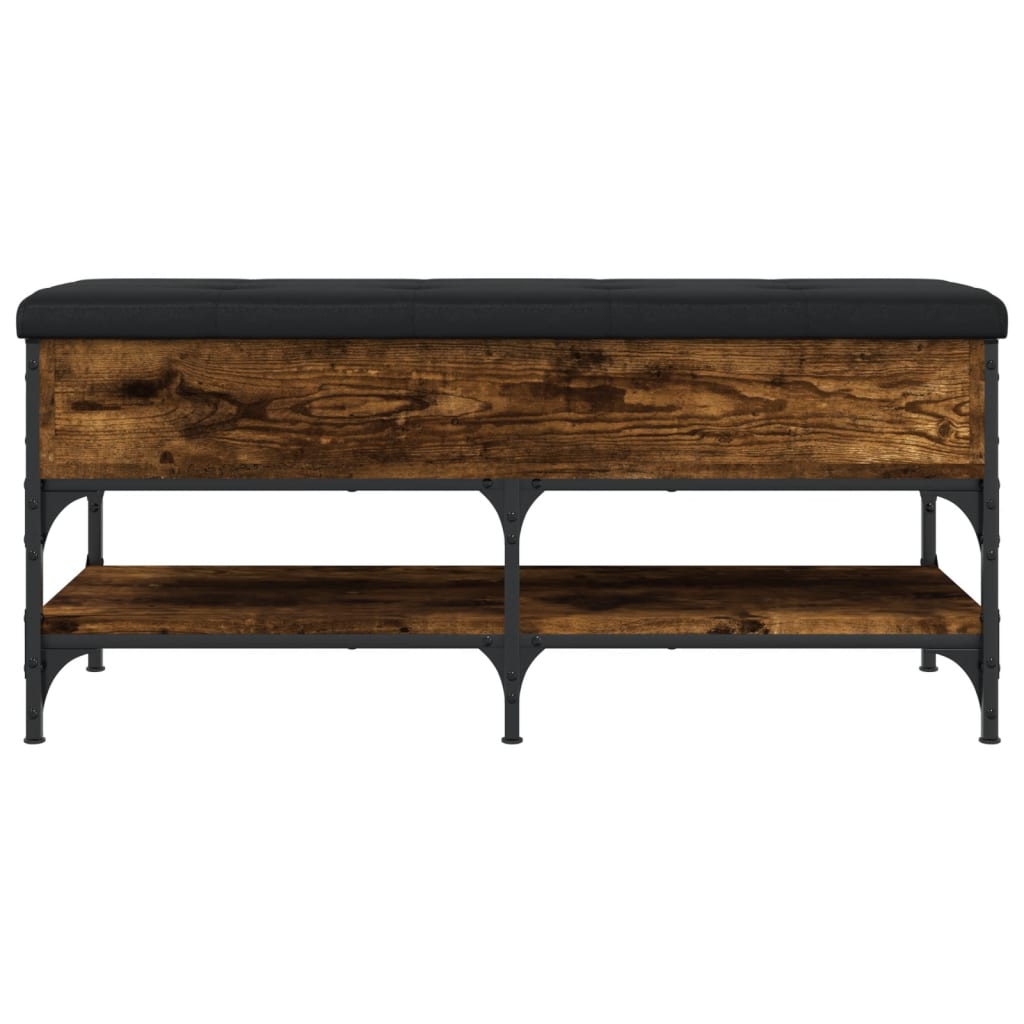 Shoe bench smoked oak 102x42x45 cm wood material