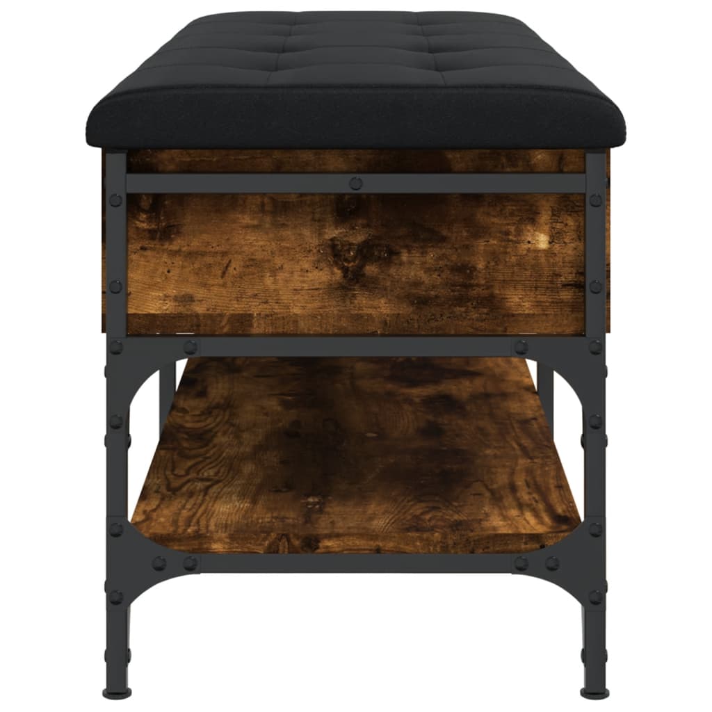 Shoe bench smoked oak 102x42x45 cm wood material