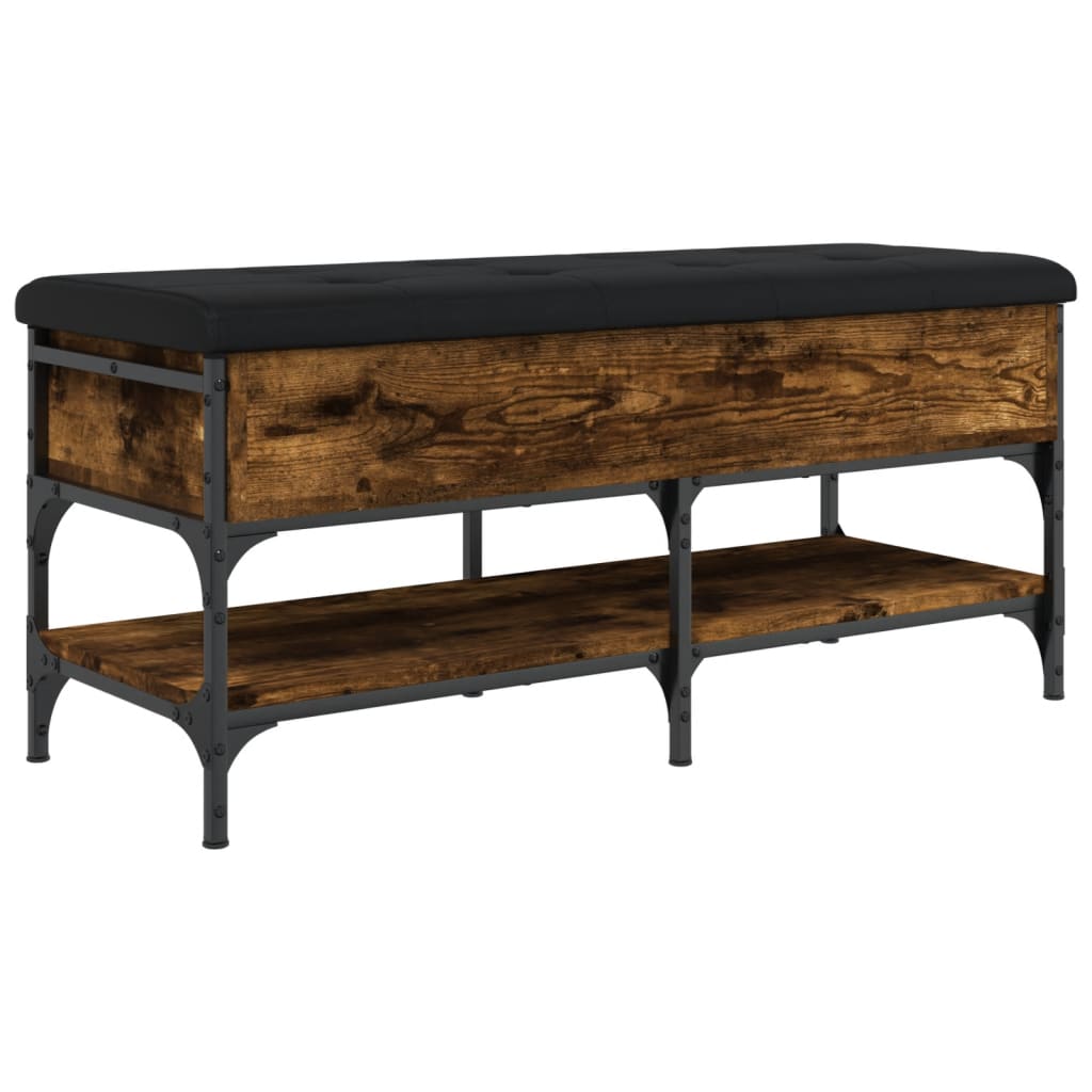 Shoe bench smoked oak 102x42x45 cm wood material
