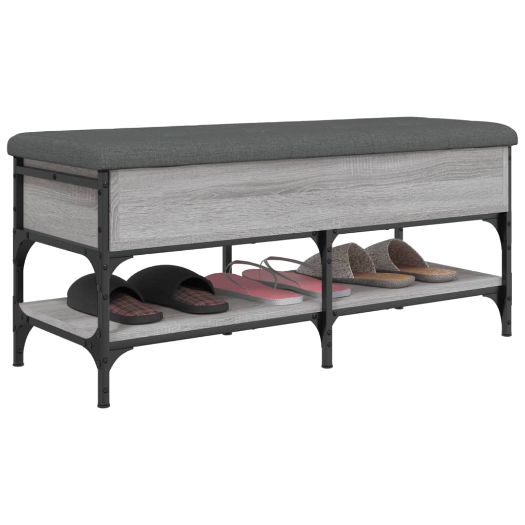 Shoe Bench Grey Sonoma 102x42x45 cm Wood Material