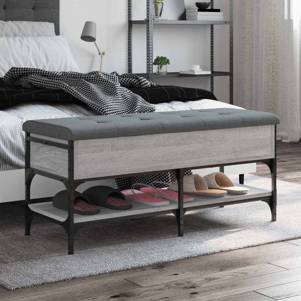 Shoe Bench Grey Sonoma 102x42x45 cm Wood Material