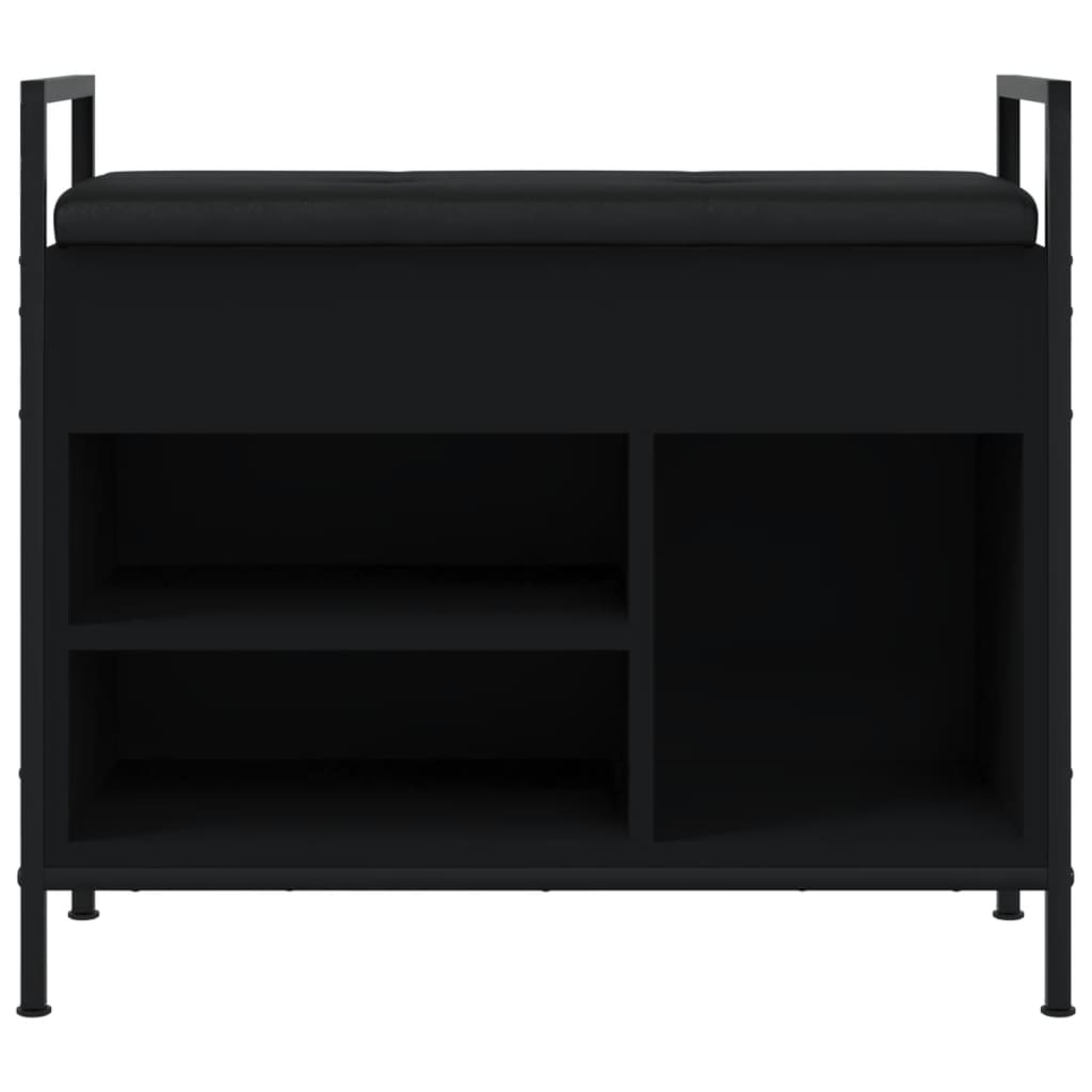 Shoe Bench Black 65.5x32x57.5 cm Wood Material