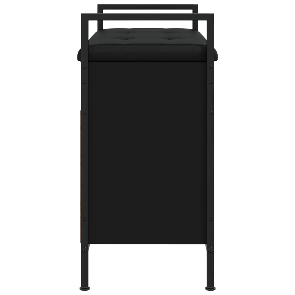 Shoe Bench Black 65.5x32x57.5 cm Wood Material