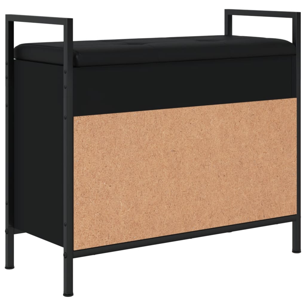 Shoe Bench Black 65.5x32x57.5 cm Wood Material