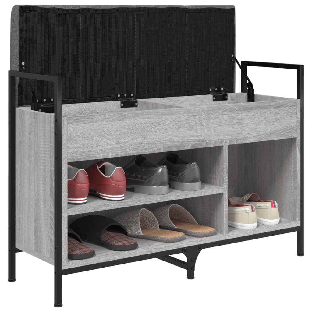 Shoe Bench Grey Sonoma 85.5x32x57.5 cm Wood Material