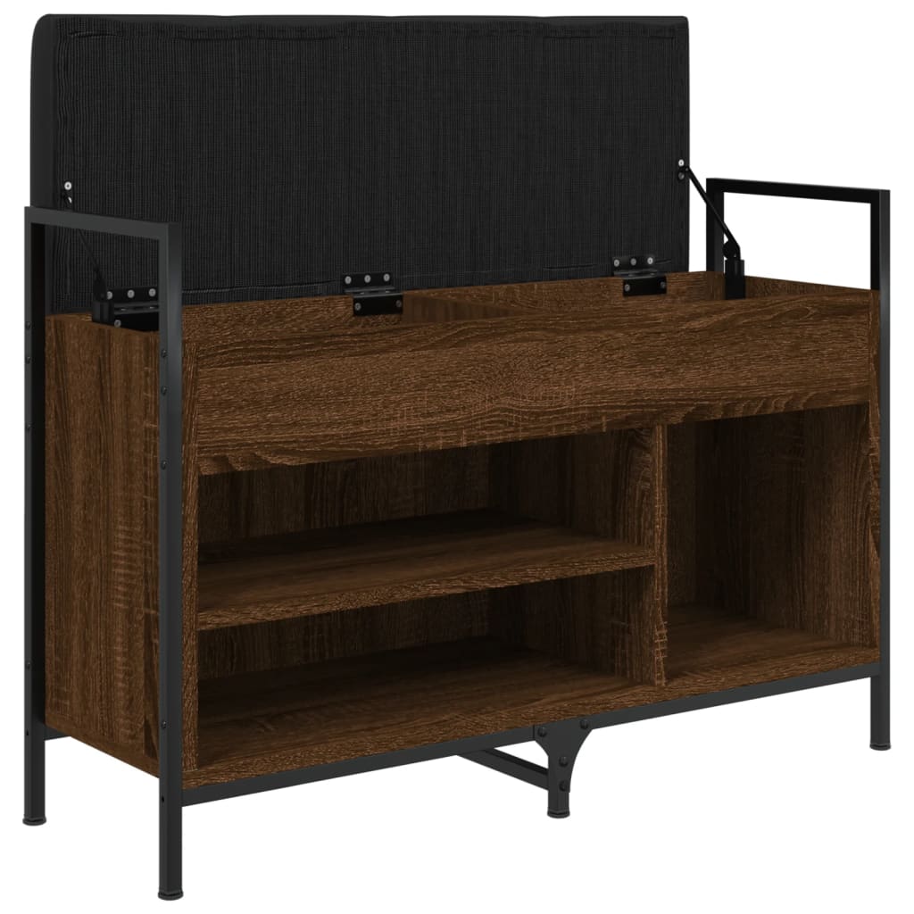 Shoe Bench Brown Oak Look 85.5x32x57.5 cm Wood Material