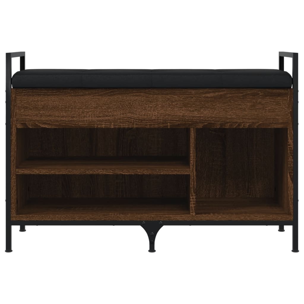 Shoe Bench Brown Oak Look 85.5x32x57.5 cm Wood Material
