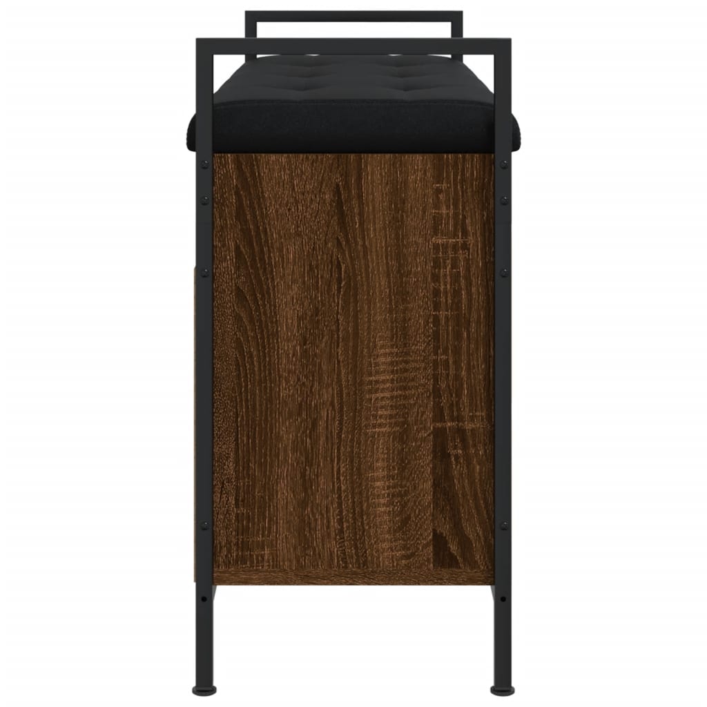 Shoe Bench Brown Oak Look 85.5x32x57.5 cm Wood Material