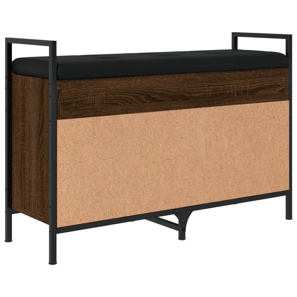 Shoe Bench Brown Oak Look 85.5x32x57.5 cm Wood Material