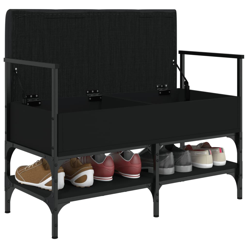Shoe Bench Black 85.5x42x57.5 cm Wood Material