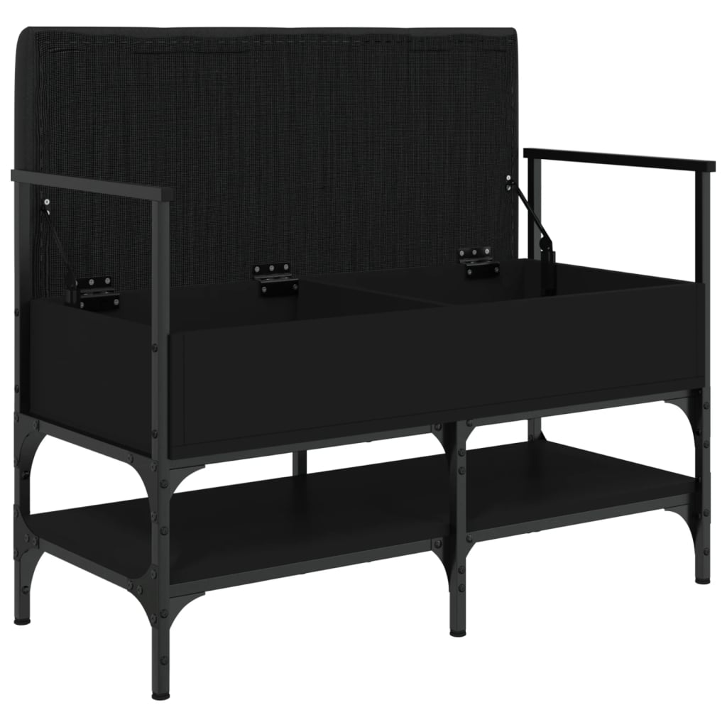 Shoe Bench Black 85.5x42x57.5 cm Wood Material