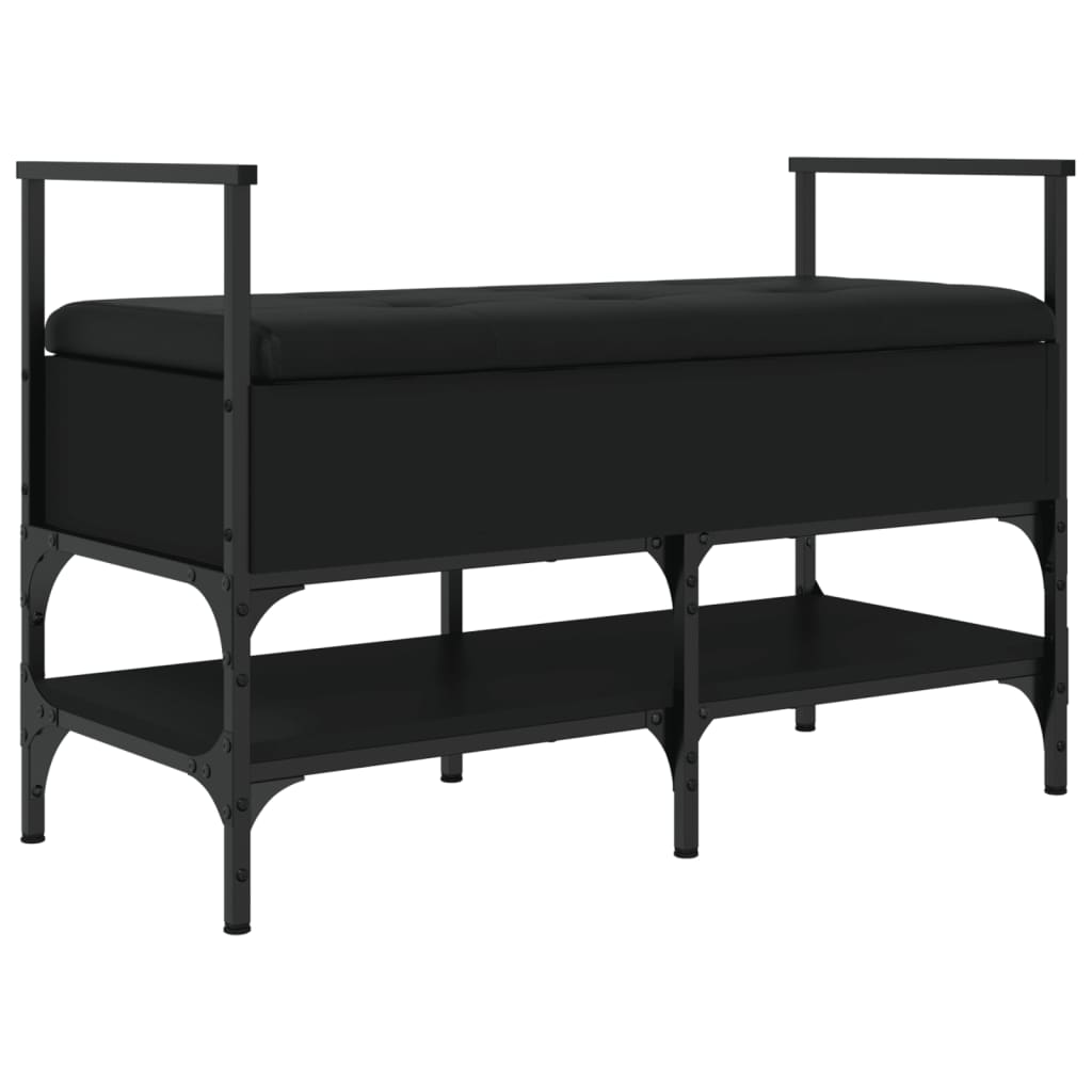 Shoe Bench Black 85.5x42x57.5 cm Wood Material