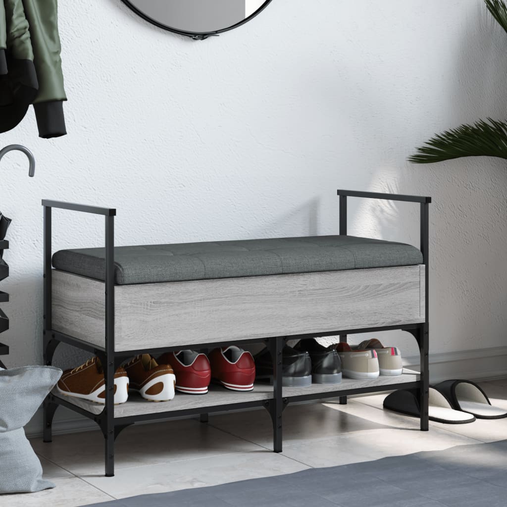 Shoe Bench Grey Sonoma 85.5x42x57.5 cm Wood Material