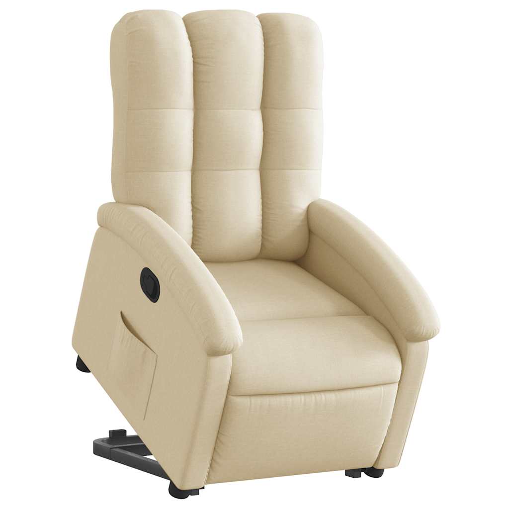 Relaxsessel mit Aufstehhilfe Creme Stoff
