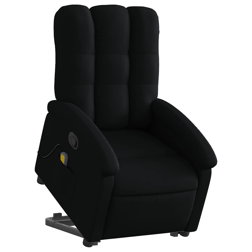 Massagesessel mit Aufstehhilfe Schwarz Stoff