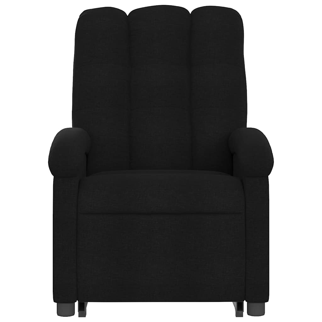 Massagesessel mit Aufstehhilfe Schwarz Stoff