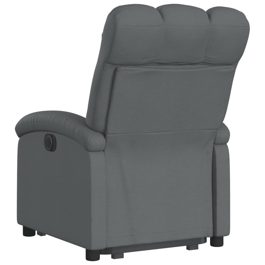 Relaxing chair with electric riser in dark grey fabric
