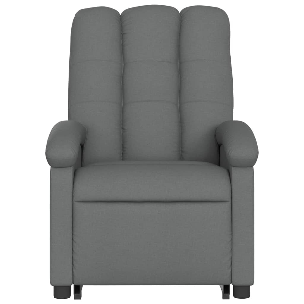 Relaxing chair with electric riser in dark grey fabric