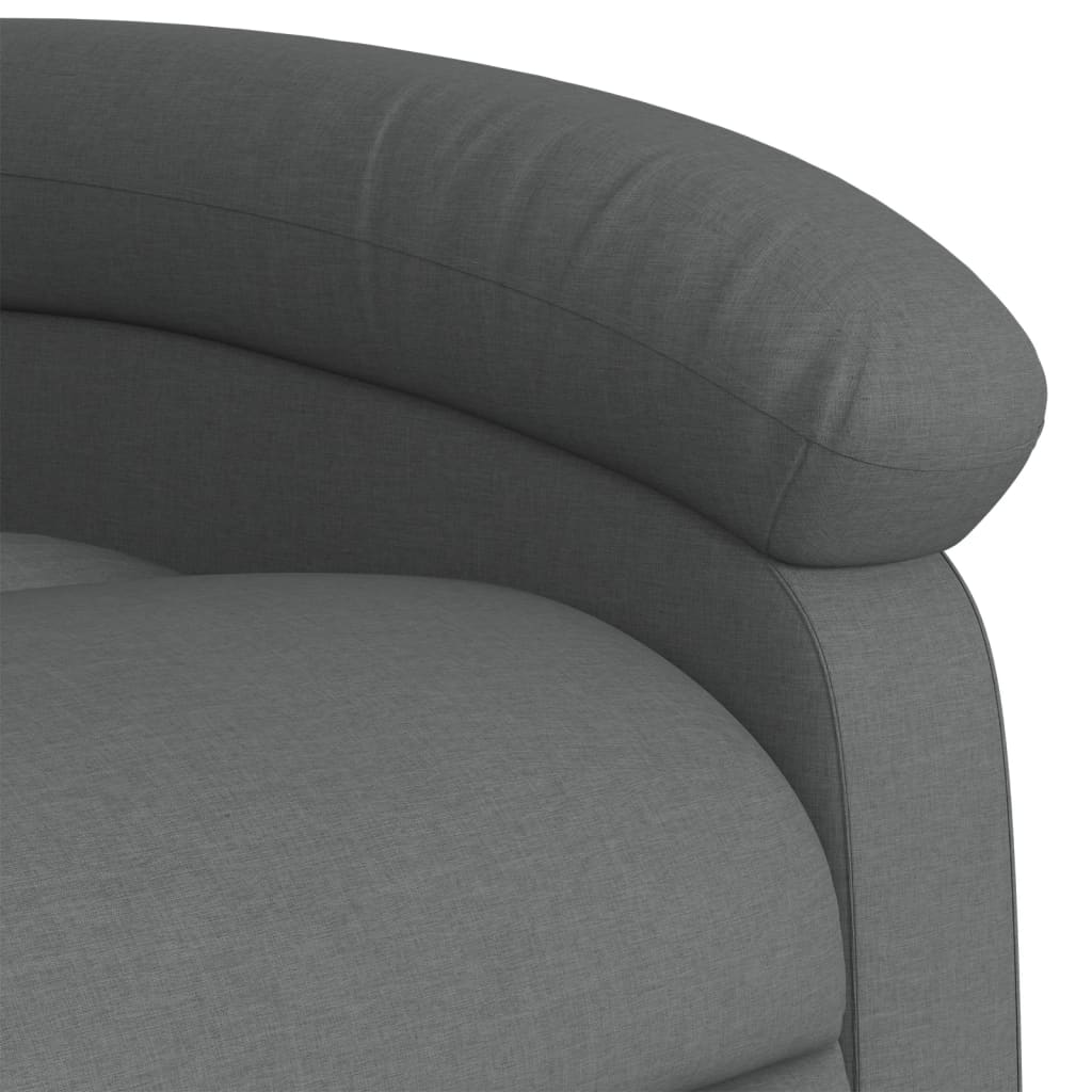 Relaxing chair with electric riser in dark grey fabric