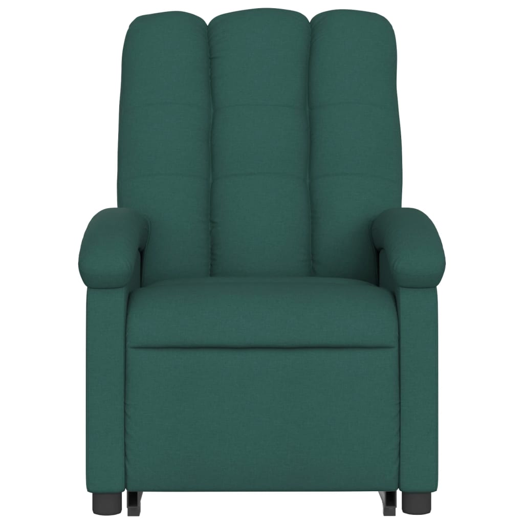 Relaxing chair with electric riser in dark green fabric