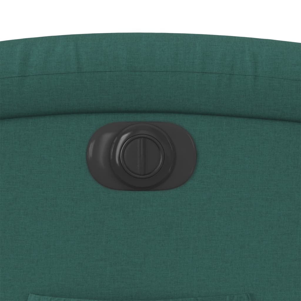 Relaxing chair with electric riser in dark green fabric