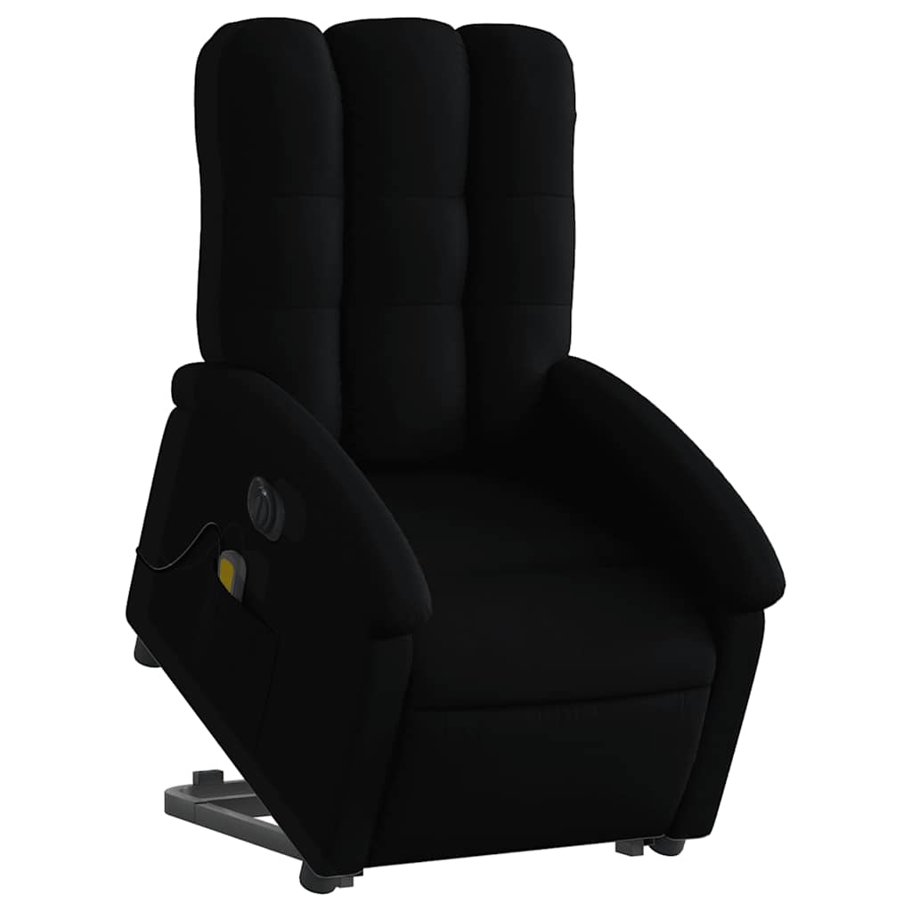 Elektrischer Massagesessel mit Aufstehhilfe Schwarz Stoff