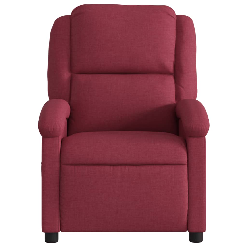 Electric recliner chair wine red fabric