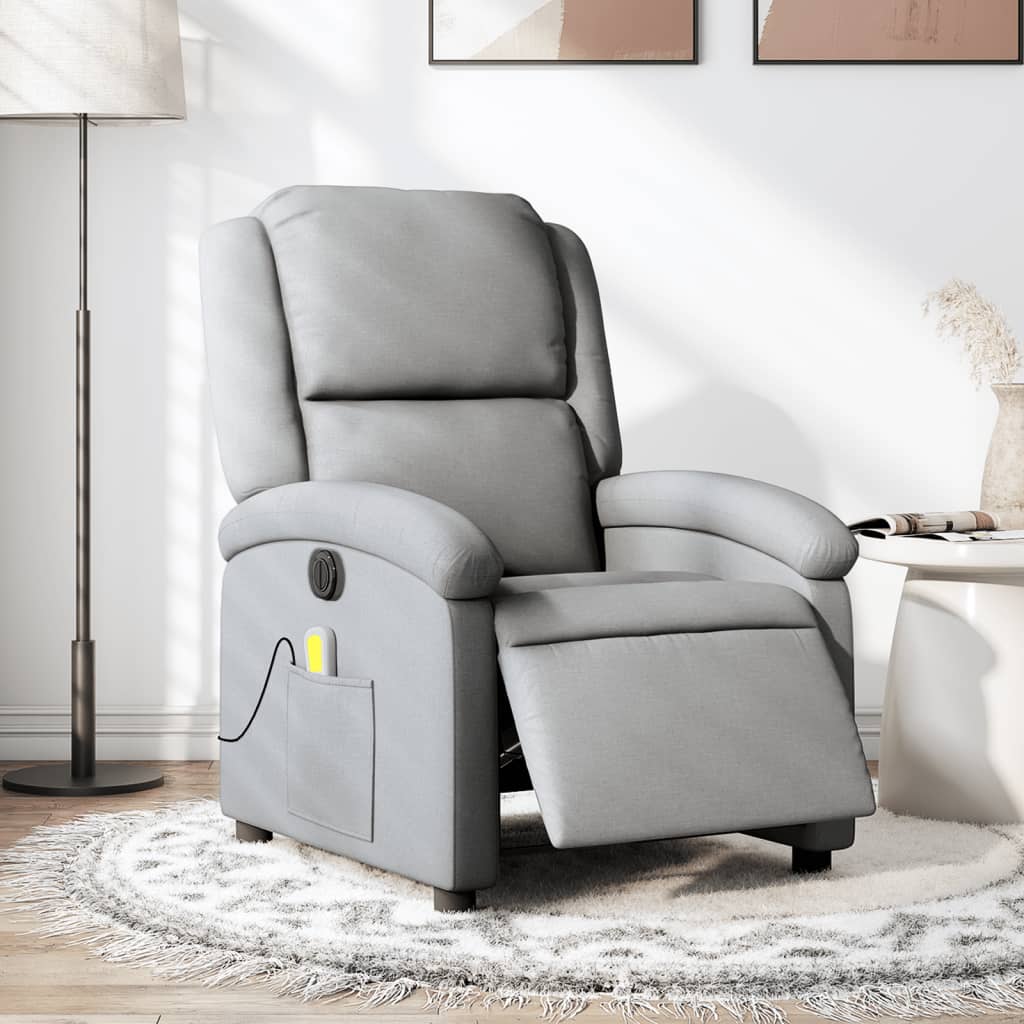 Electric massage chair light grey fabric