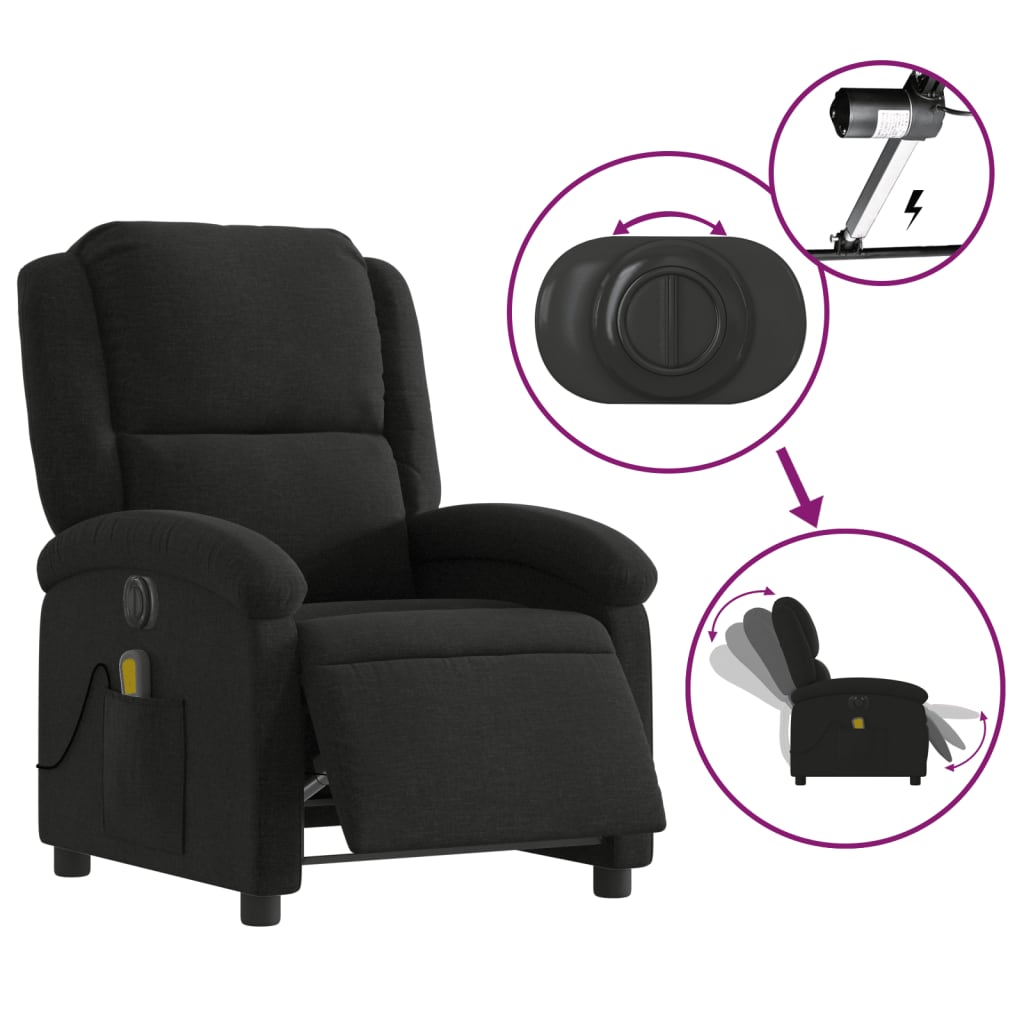 Electric Massage Chair Black Fabric