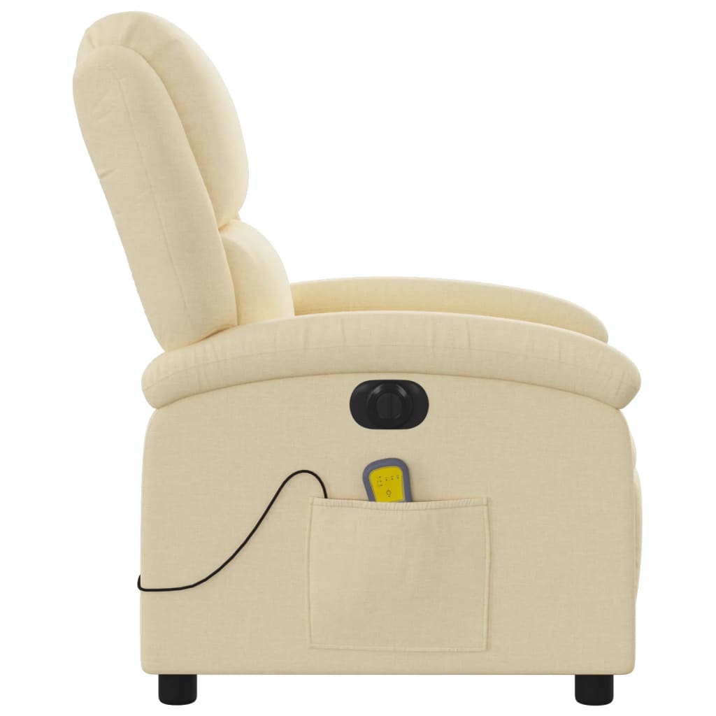 Electric Massage Chair Cream Fabric