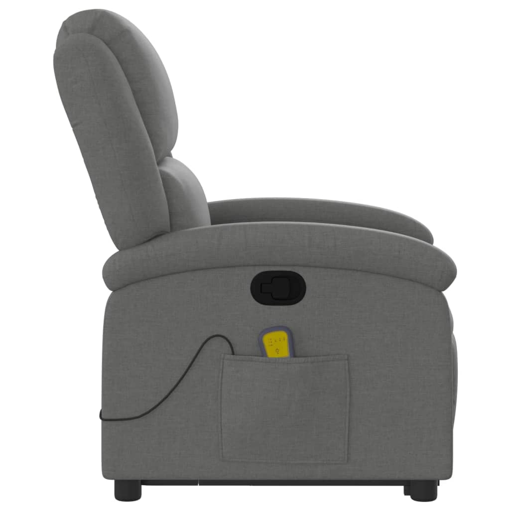Massage chair with stand-up aid dark grey fabric