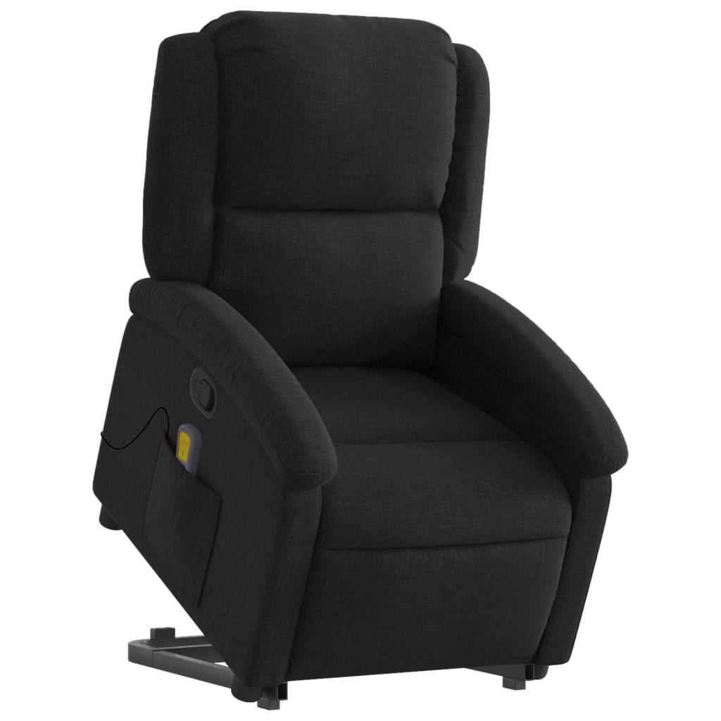 Massage chair with stand-up aid black fabric