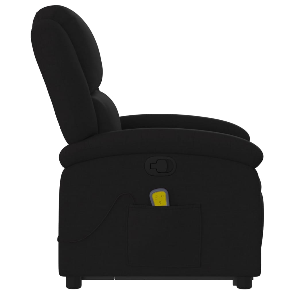 Massage chair with stand-up aid black fabric