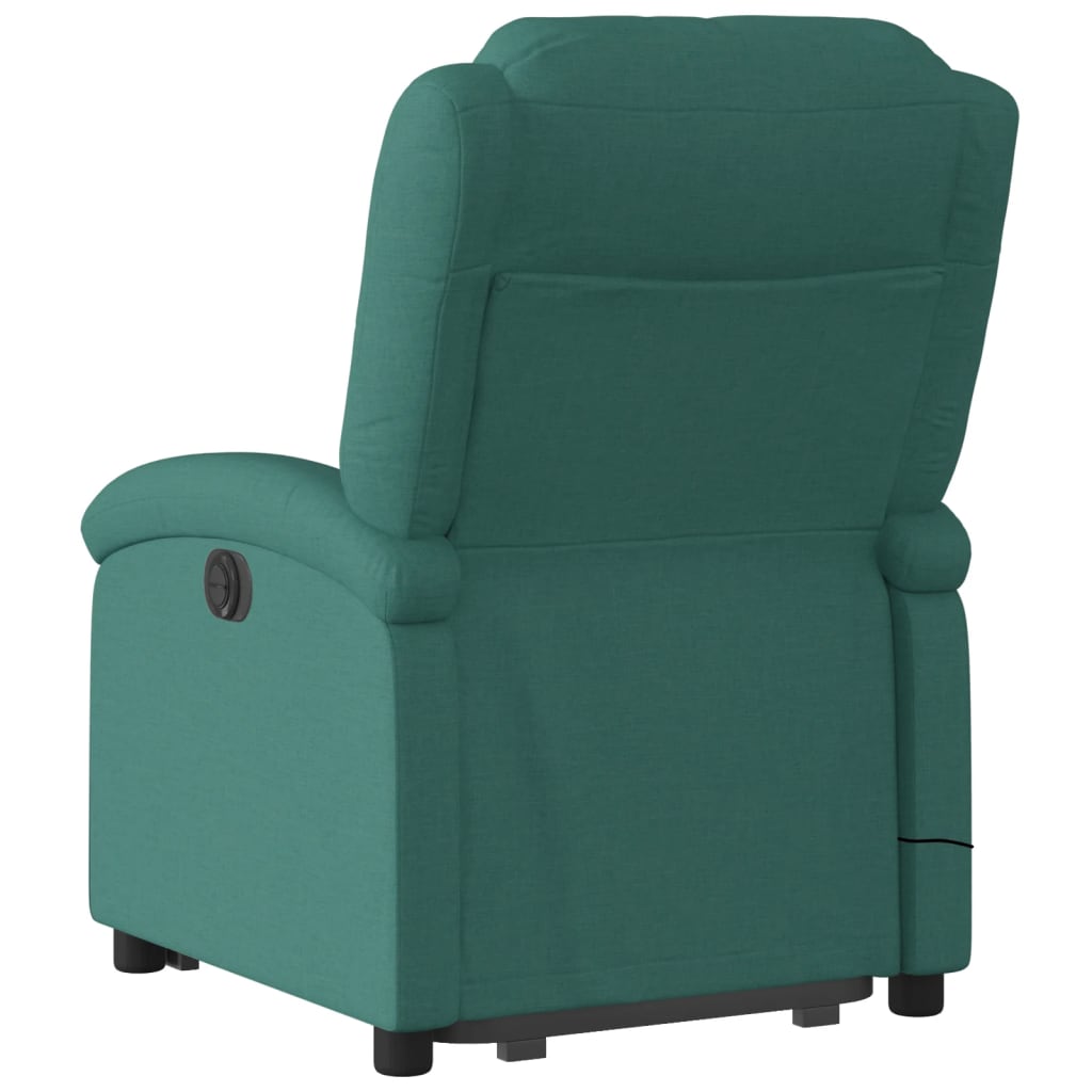 Massage chair with stand-up aid dark green fabric