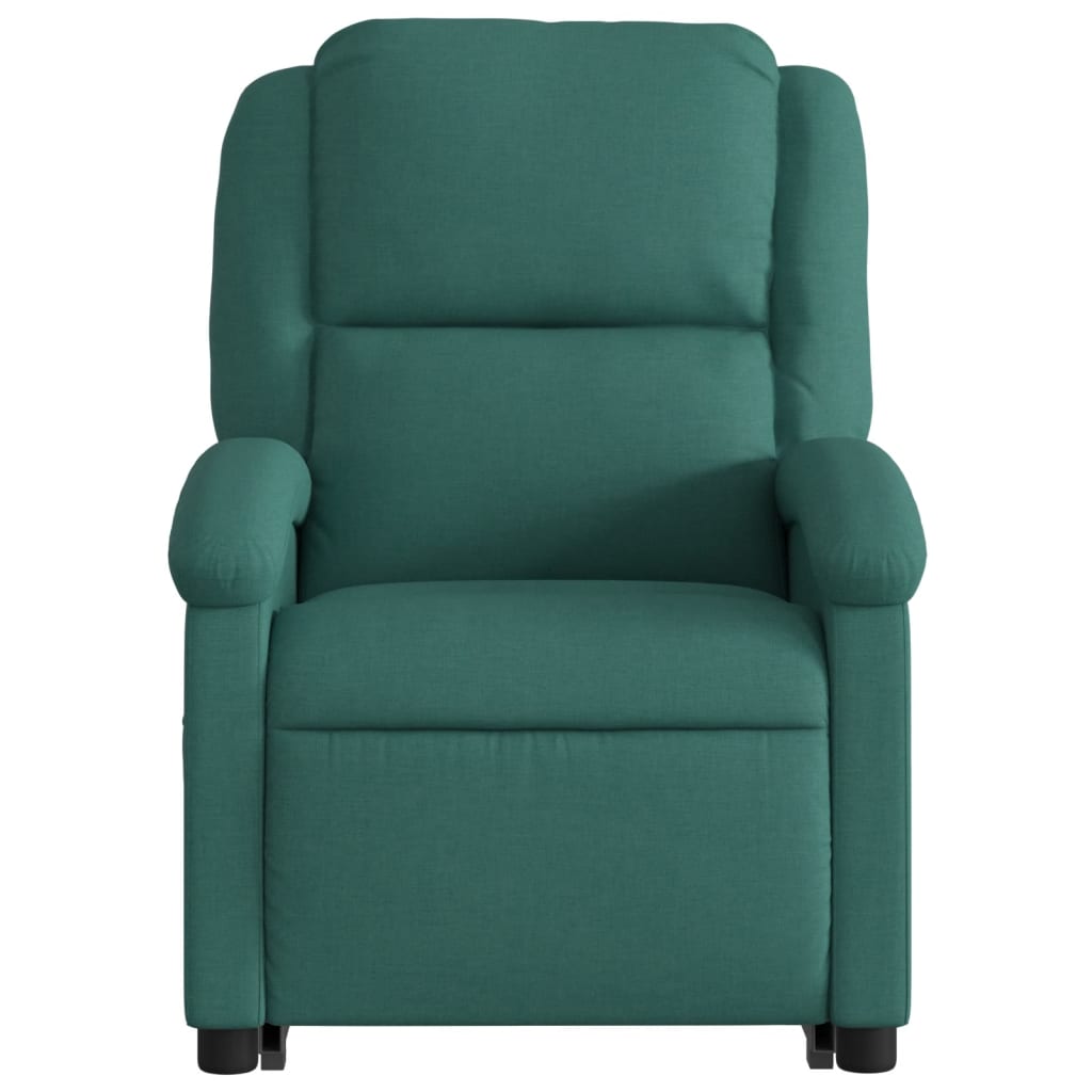 Massage chair with stand-up aid dark green fabric