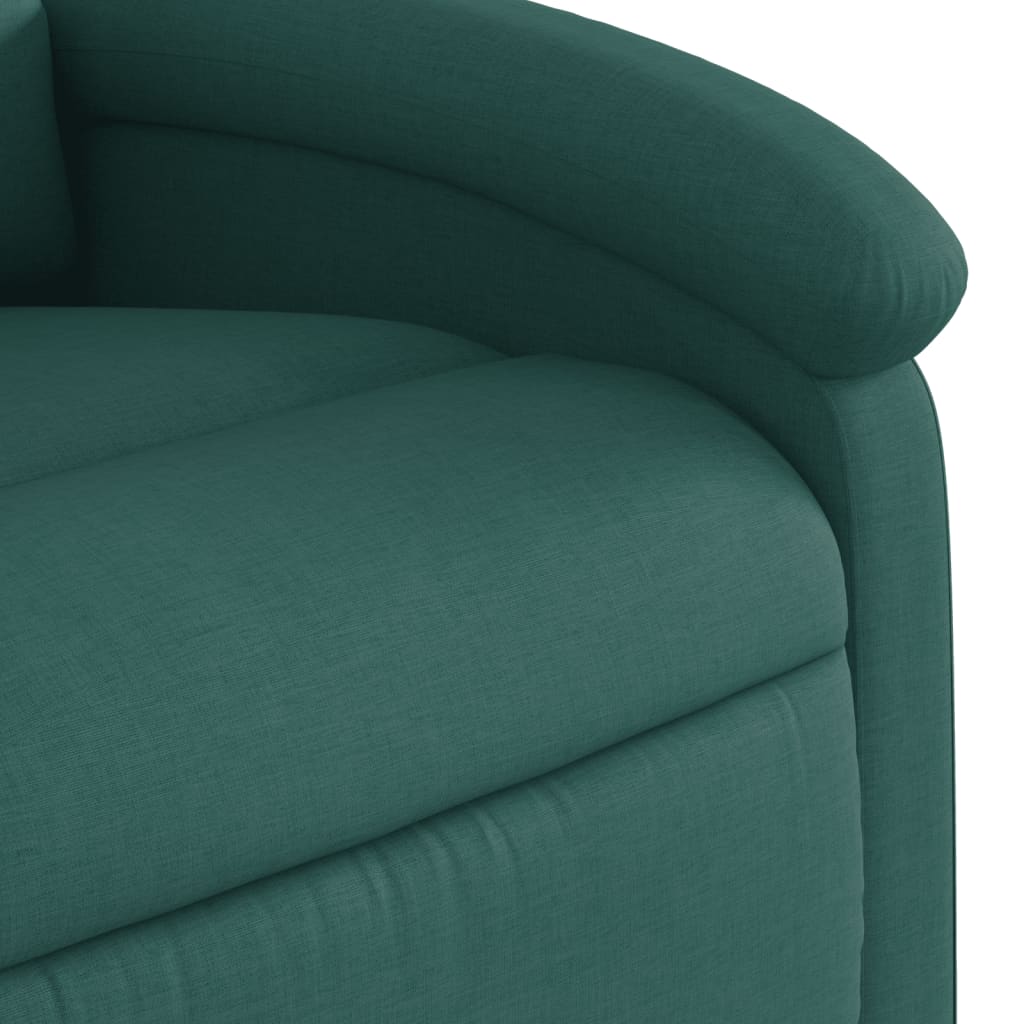 Massage chair with stand-up aid dark green fabric