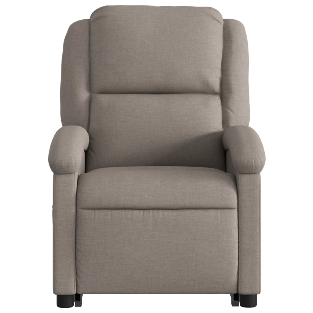 Massage chair with stand-up aid taupe fabric