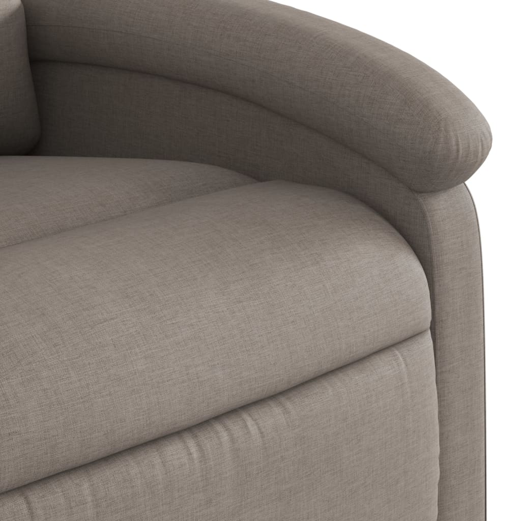 Massage chair with stand-up aid taupe fabric