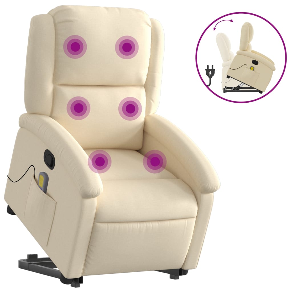 Massage chair with stand-up aid cream fabric