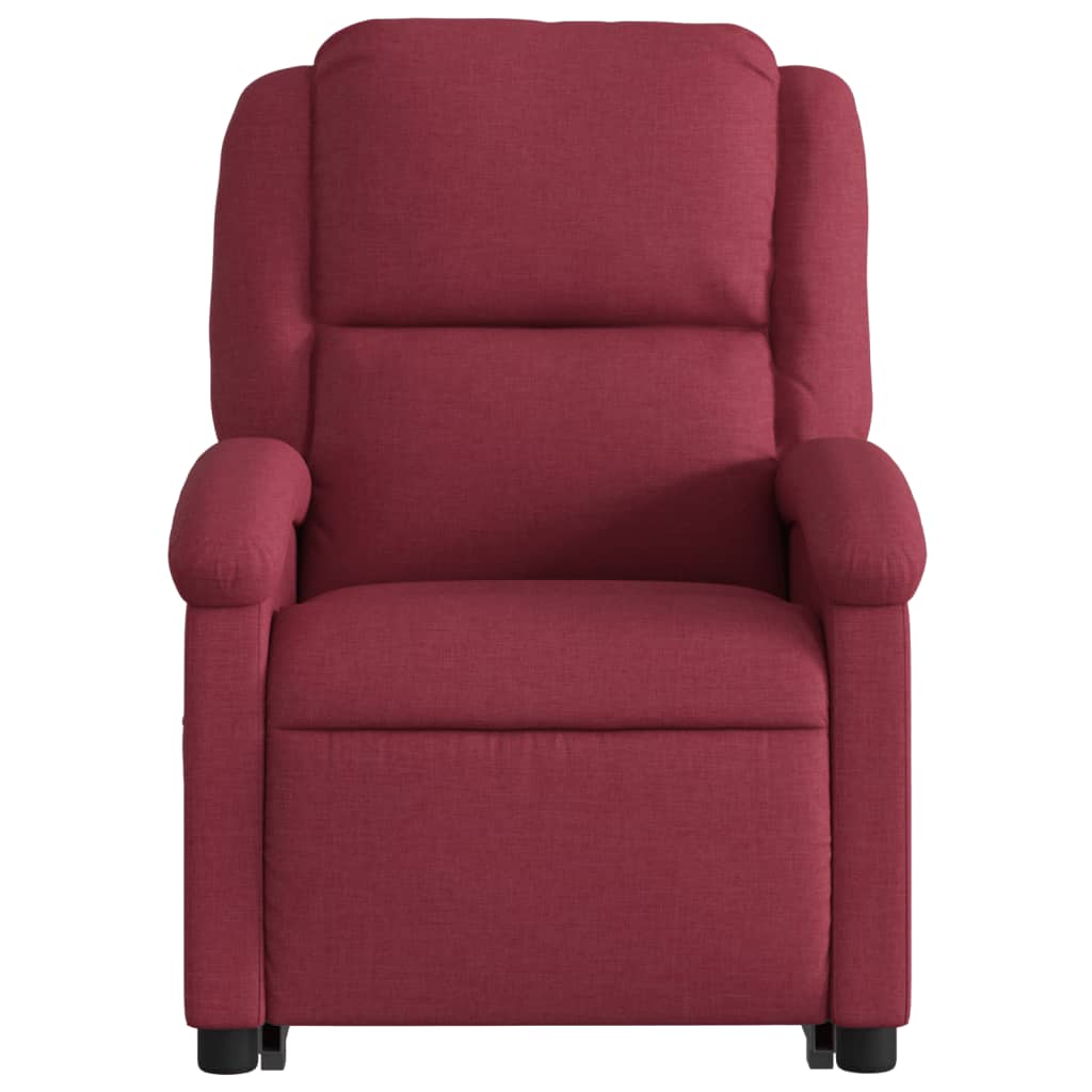Relaxing chair with electric riser wine red fabric