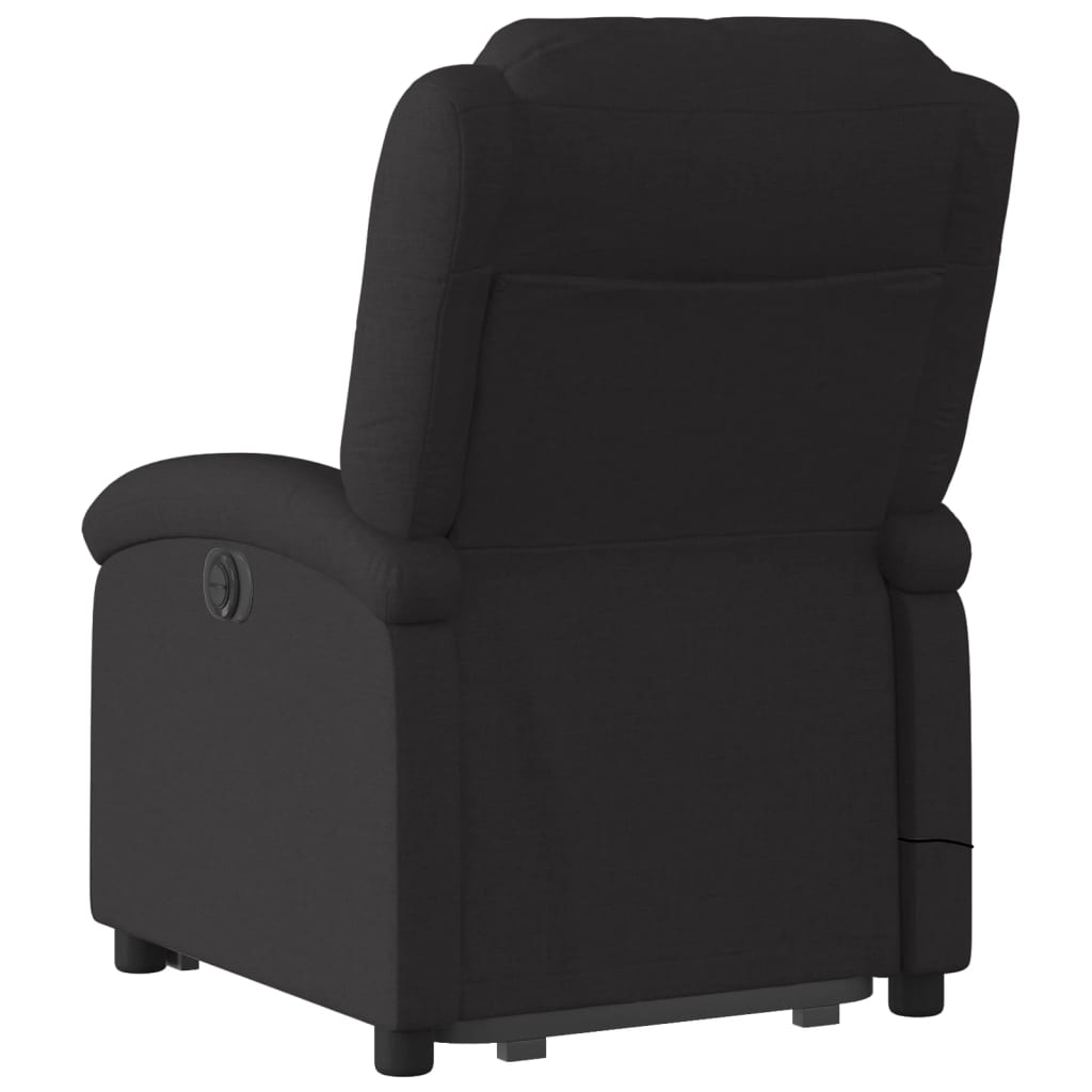 Electric massage chair with stand-up aid, black fabric