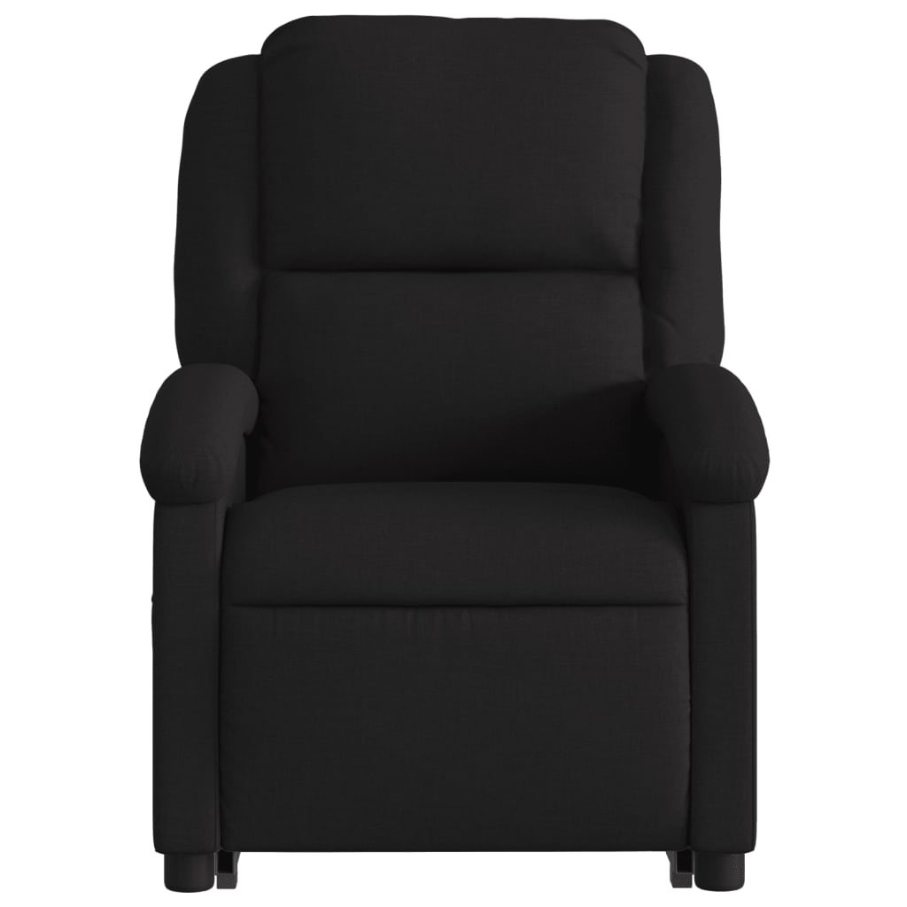 Electric massage chair with stand-up aid, black fabric